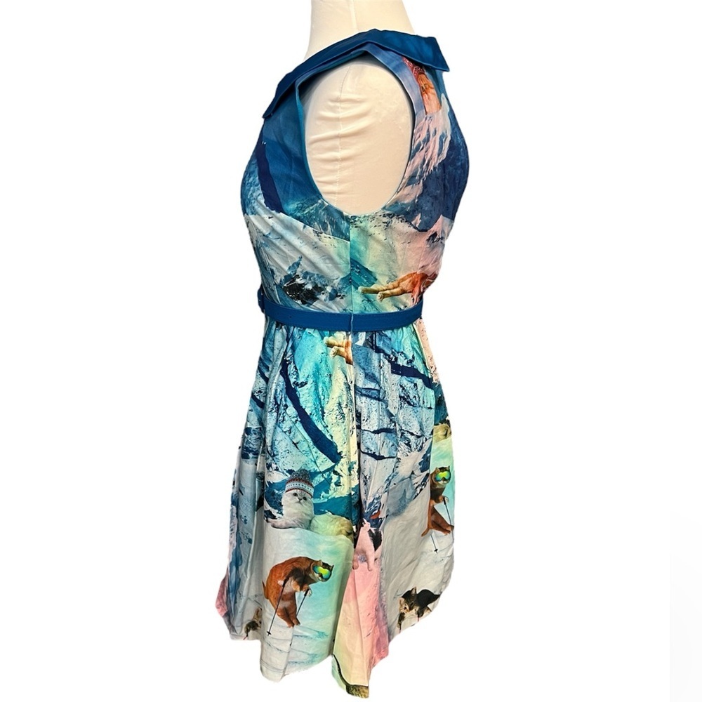 Modcloth Whimsy Without End Snow Cat Dress - Small - Picture 2 of 8